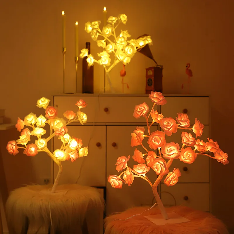 Rechargeable USB Rose Tree Lamp Bedroom Night Lamp For Children Party Wedding Valentine's Day LED Night Light Christmas Gift
Rechargeable USB Rose Tree Lamp Bedroom Night Lamp For Children Party Wedding Valentine's Day LED Night Light Christmas Gift