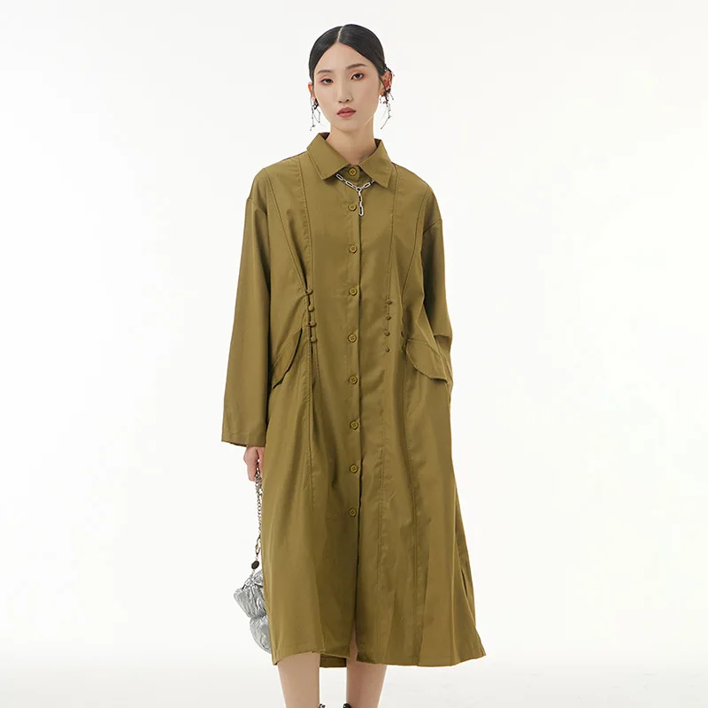 SuperAen 2022 Autumn New Women's Dress Double Row Rubber Cord Button Decoration Long Shirt Dress for Women
SuperAen 2022 Autumn New Women's Dress Double Row Rubber Cord Button Decoration Long Shirt Dress for Women