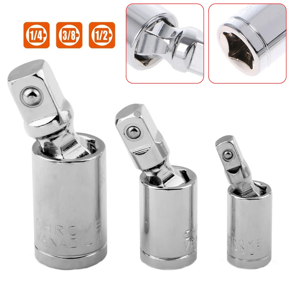 1pcs 1/4" 3/8" 1/2" Universal Joint Set 360 Deg Rotary Head Ratchet Angle Extension Bar Wrench Socket Adapter Manual Impact Tool
1pcs 1/4" 3/8" 1/2" Universal Joint Set 360 Deg Rotary Head Ratchet Angle Extension Bar Wrench Socket Adapter Manual Impact Tool