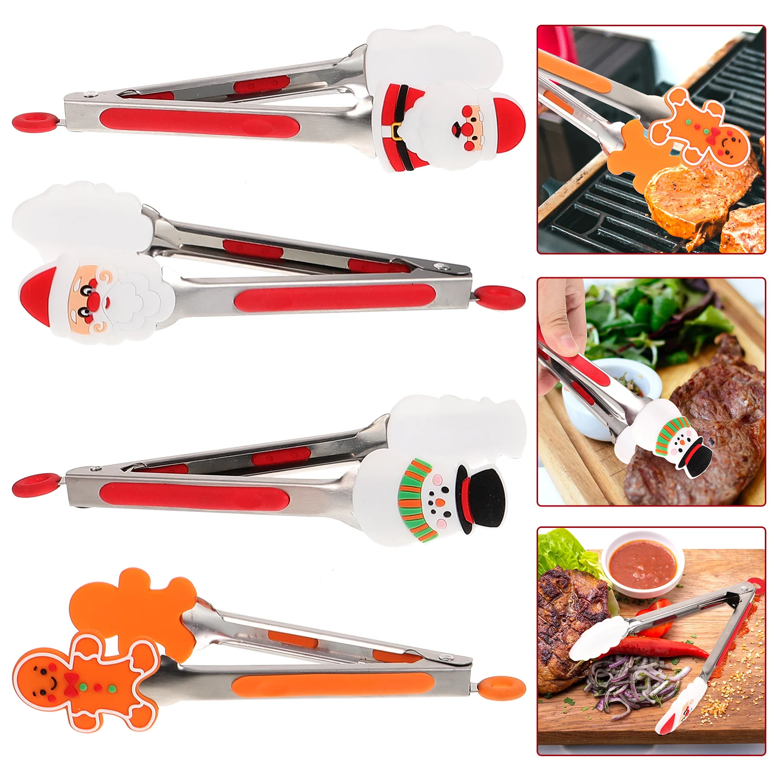 4 Pcs Food Multi-functional Tongs Stainless Steel Steak Grilling Cooking Outdoor Supply Convenient Bbq
4 Pcs Food Multi-functional Tongs Stainless Steel Steak Grilling Cooking Outdoor Supply Convenient Bbq