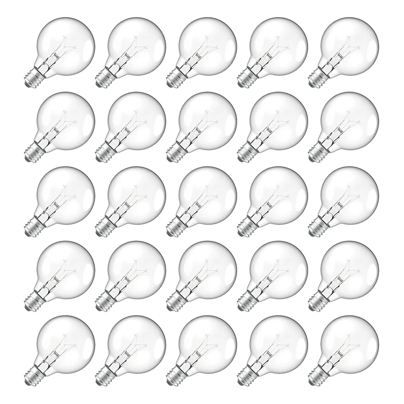 25Pcs G40 Replacement Light Bulbs E12 Candelabra Screw Base LED Globe Bulbs For Indoor Outdoor String Lights Warm White
25Pcs G40 Replacement Light Bulbs E12 Candelabra Screw Base LED Globe Bulbs For Indoor Outdoor String Lights Warm White