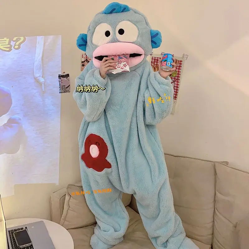 Kawaii Sanrio Hangyodon Kuromi One Piece Pajamas for Women In Winter, Plush and Thick Coral Velvet Home Clothing with Shoes
Kawaii Sanrio Hangyodon Kuromi One Piece Pajamas for Women In Winter, Plush and Thick Coral Velvet Home Clothing with Shoes