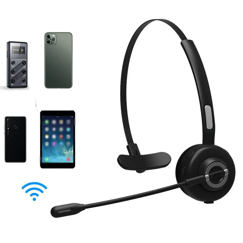 

M97 Bluetooth-compatible Wireless Headset V5.0 With Mic Hands-Free Call Earphone Charging Base For Center Office Truck Driver