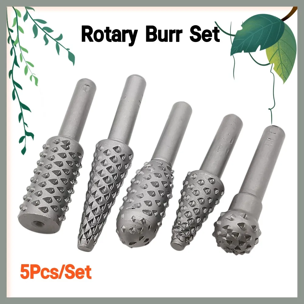 5Pcs Woodworking Rotary Burr Rasp Files Wood Carving Rasp Drill Set 1/4" Shank Rasp Rotating Embossed Grinding Head Power Tools
5Pcs Woodworking Rotary Burr Rasp Files Wood Carving Rasp Drill Set 1/4" Shank Rasp Rotating Embossed Grinding Head Power Tools