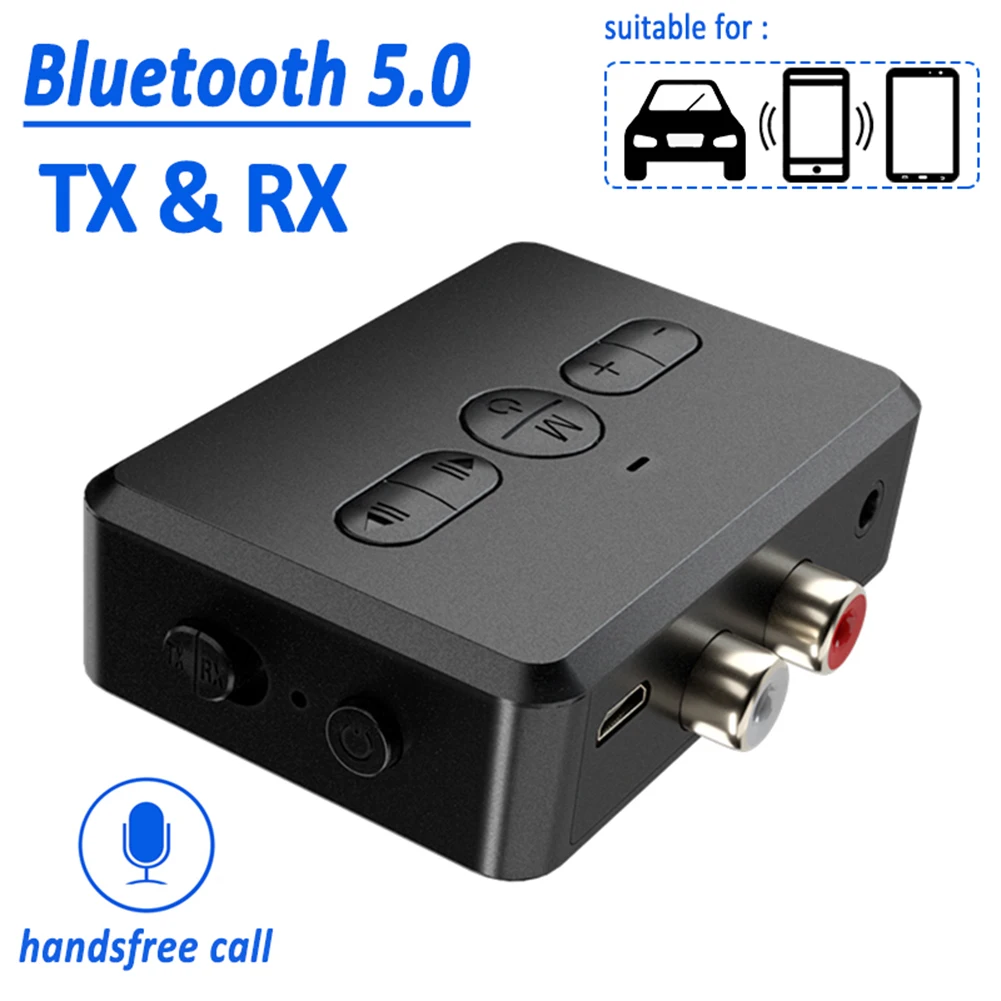 Bluetooth V5.0 аудио приемник-передатчик Bluetooth два в одном стерео двухканальный порт RCA + AUX
Bluetooth V5.0 аудио приемник-передатчик Bluetooth два в одном стерео двухканальный порт RCA + AUX