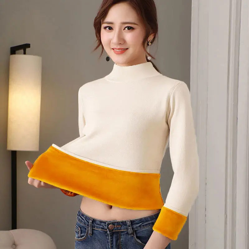 Women's Winter Bottoming Thermal Shirt Women Winter Turtleneck Clothes Top Underwear Thermal Plus Velvet Thick 
Women's Winter Bottoming Thermal Shirt Women Winter Turtleneck Clothes Top Underwear Thermal Plus Velvet Thick