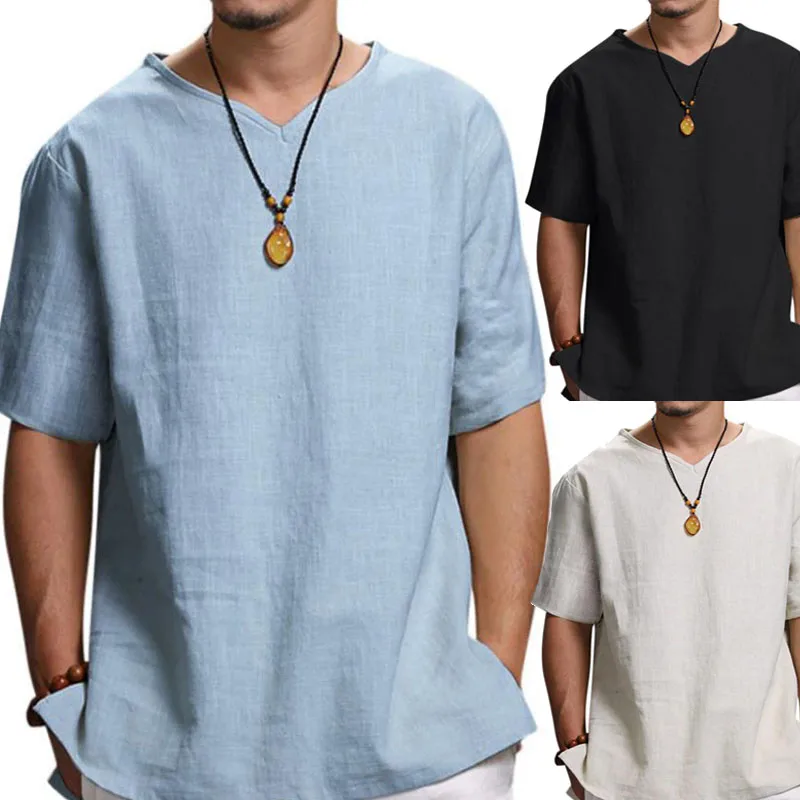 Helisopus Summer New Men's Cotton Linen T-Shirt Breathable Casual Loose Round Neck Short Sleeve Hawaiian Beach Shirt Tops S-2XL
Helisopus Summer New Men's Cotton Linen T-Shirt Breathable Casual Loose Round Neck Short Sleeve Hawaiian Beach Shirt Tops S-2XL