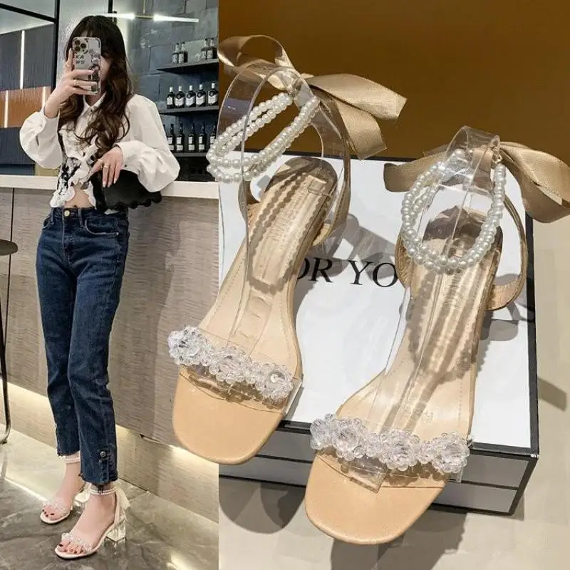 2022 Summer Girls Gladiator Bantam High Fashion Transparent Stiletto Beige Sandals Comfort Shoes Women's Chunky Heels
2022 Summer Girls Gladiator Bantam High Fashion Transparent Stiletto Beige Sandals Comfort Shoes Women's Chunky Heels