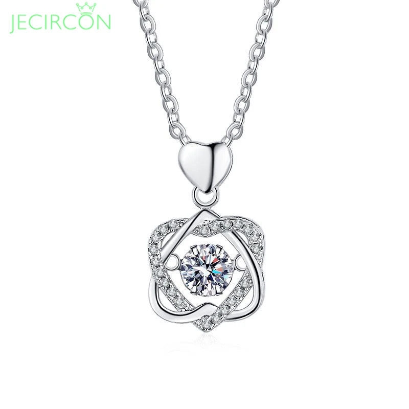 JECIRCON 0.5 Carat Moissanite Necklace for Women Smart Beating Heart Pendant Clavicle Chain 925 Sterling Silver Wedding Jewelry
JECIRCON 0.5 Carat Moissanite Necklace for Women Smart Beating Heart Pendant Clavicle Chain 925 Sterling Silver Wedding Jewelry