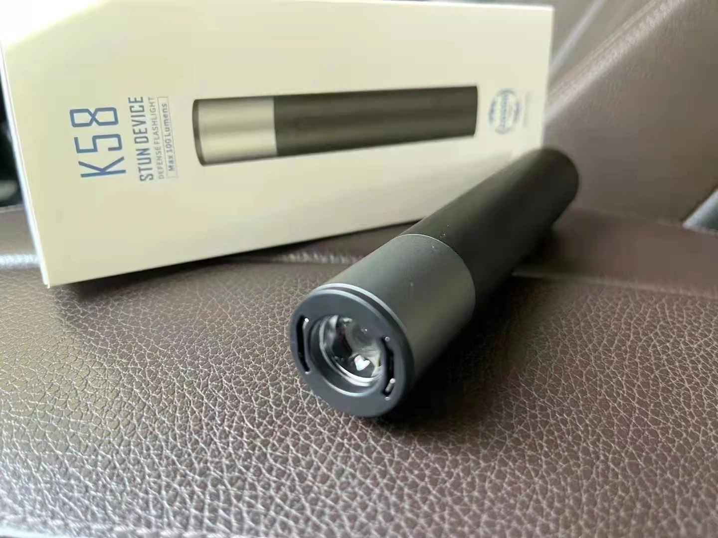 K58 self-defense flashlight Strong light Break window cone Outdoor Searchlight torch
K58 self-defense flashlight Strong light Break window cone Outdoor Searchlight torch