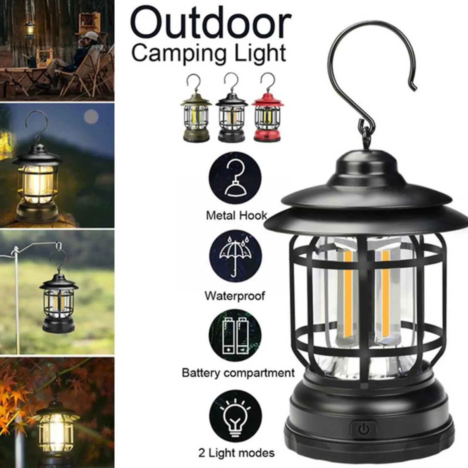 Multifunctional Camping Tent Light Retro Portable Camping Lamp Dimmable Lantern Hanging T0o8
Multifunctional Camping Tent Light Retro Portable Camping Lamp Dimmable Lantern Hanging T0o8