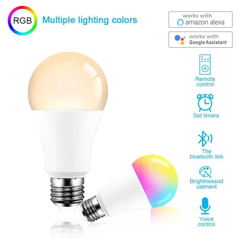 

10w Rgb Dimmable Led Light Bulbs App Control Tuya Bulb Smart Led Bulb Smart Home E27/b22 Bluetooth-compatible