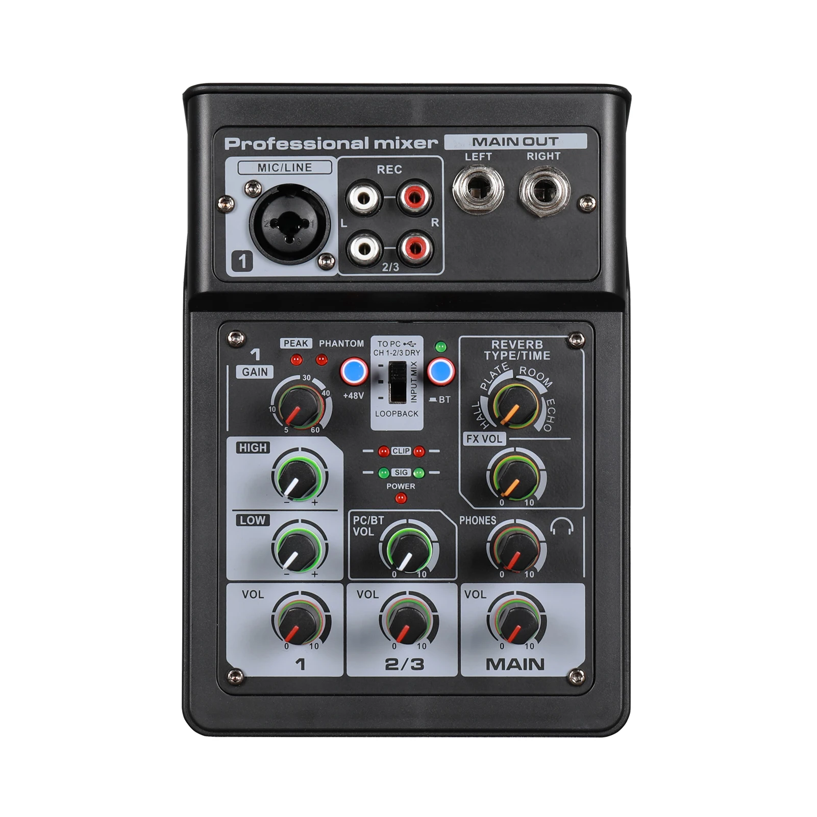 3 Channel Audio Mixer BT Digital Stereo Sound Board Console System DSP Scene Effect Track OTG DJ Studio Live Streaming
3 Channel Audio Mixer BT Digital Stereo Sound Board Console System DSP Scene Effect Track OTG DJ Studio Live Streaming