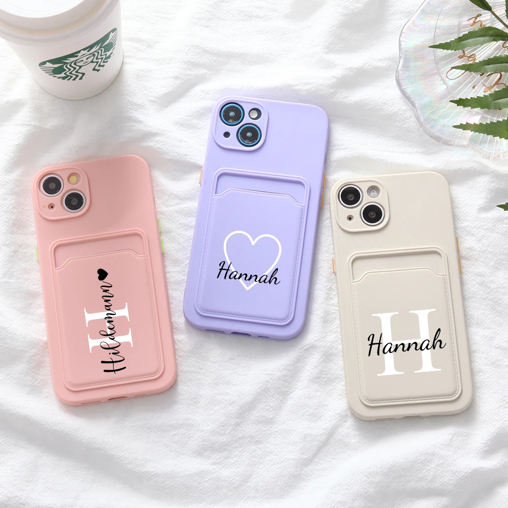 Phone Case for 13 12 11 Pro Max X XS XR 7 8 Plus Personalized Custom Name Cases Cover Soft Silicone Wallet Card Holder 
Phone Case for 13 12 11 Pro Max X XS XR 7 8 Plus Personalized Custom Name Cases Cover Soft Silicone Wallet Card Holder
