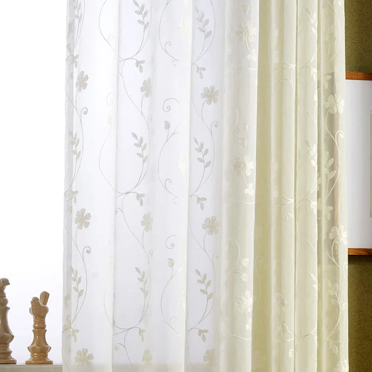 Pastoral Curtains for Living dining Room Bedroom pure white three-dimensional flocking screen curtain partition bay window
Pastoral Curtains for Living dining Room Bedroom pure white three-dimensional flocking screen curtain partition bay window