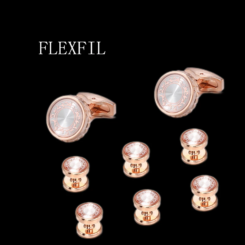 

FLEXFIL Luxury shirt cufflinks for men's Brand cuff buttons cuff links gemelos Metal wedding abotoaduras Jewelry Tuxedo Cufflink