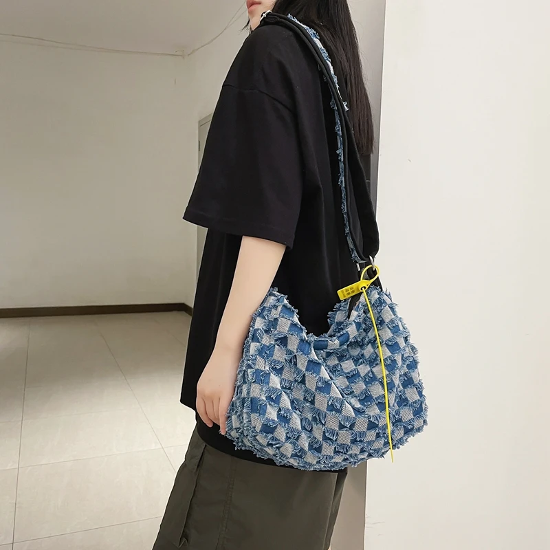 Tassel Denim Women's Bag 2022 Trend Checkered Shoulder Bag Jeans Big Shopper Eco Bag Casual Large Capacity Messenger Bag Vintage
Tassel Denim Women's Bag 2022 Trend Checkered Shoulder Bag Jeans Big Shopper Eco Bag Casual Large Capacity Messenger Bag Vintage