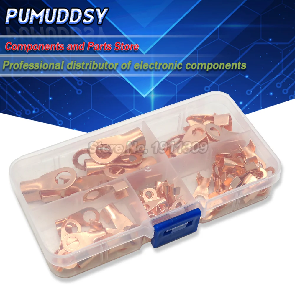 

80pcs Copper Battery Cable Connector Terminal Open Lugs Wire Terminals Mayitr OT-3A OT-10A OT-20A OT-40A OT-60A Wire Terminals