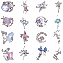 10PCS Luxury Alloy Moon Star Asterism Nail Art Charms Starlight Jewelry Parts Accessories For Manicure Nails Decoration Supplies