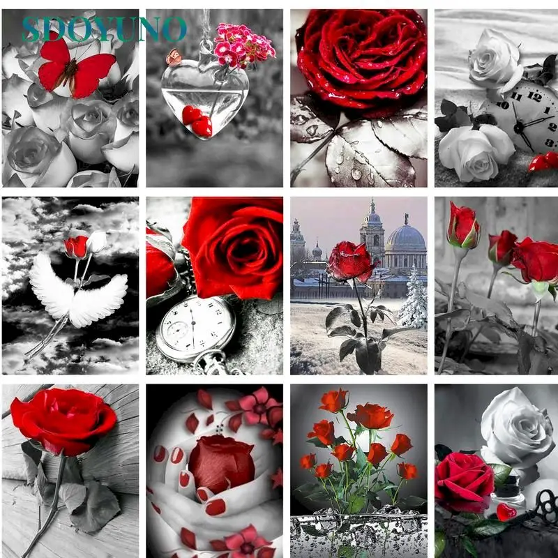 SDOYUNO Oil Picture By Numbers Rose in Glass Pictured By Numbers 40*50 Framed Paint On Canvas Home Decoration Wall Unique Gift
SDOYUNO Oil Picture By Numbers Rose in Glass Pictured By Numbers 40*50 Framed Paint On Canvas Home Decoration Wall Unique Gift
