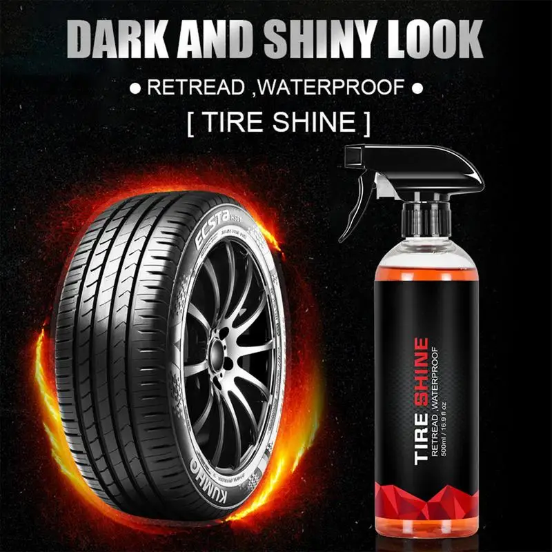 

Car Tire Shine Coating Spray 500ml Car Tyre Blackening Ceramic Coating Liquid Премиальный спрей для темного блеска