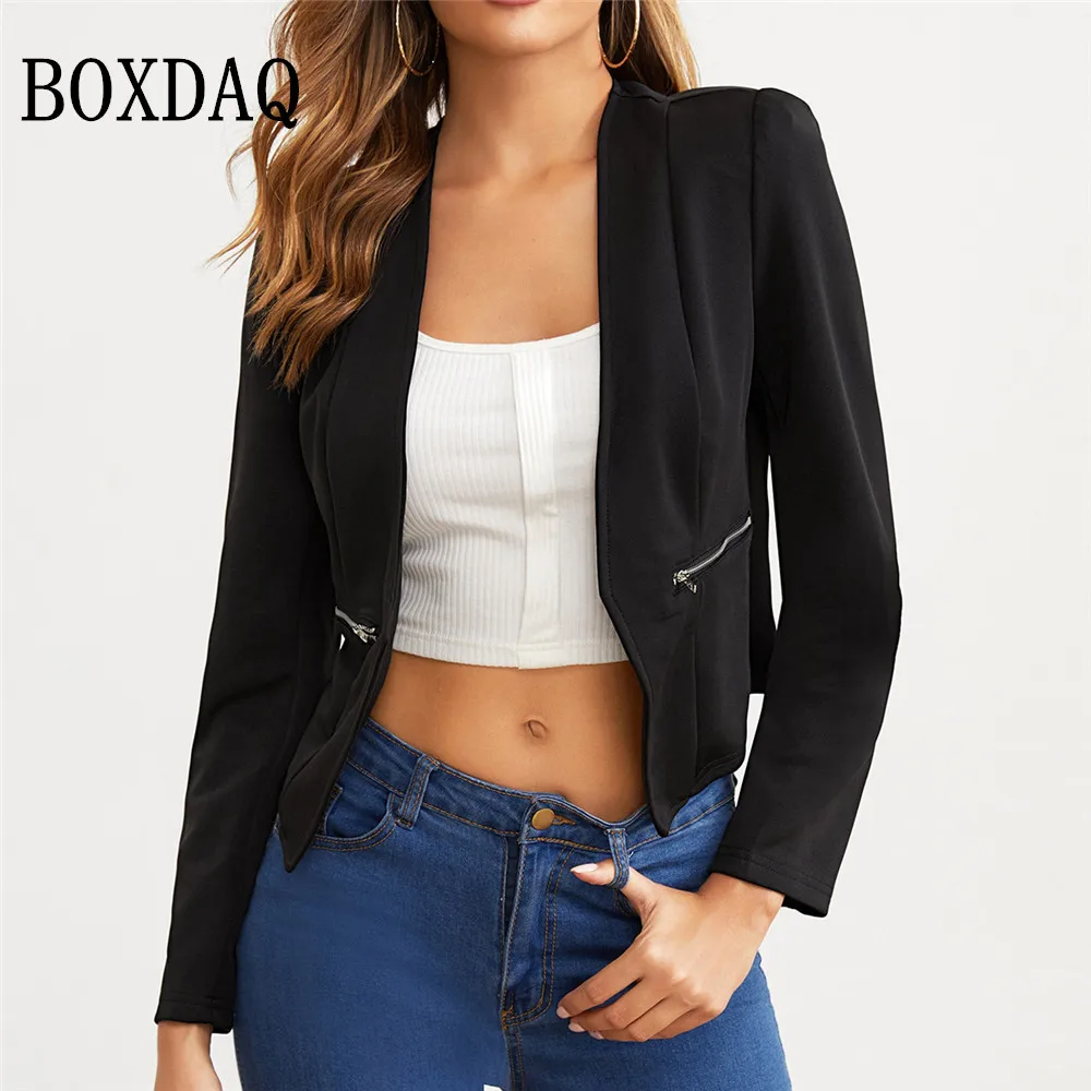 2022 Ladies Blazers Long Sleeve Cardigan Women Suit Jacket Female Fashion Elegant Office Zipper Pocket Femme Black Blazer Autumn
2022 Ladies Blazers Long Sleeve Cardigan Women Suit Jacket Female Fashion Elegant Office Zipper Pocket Femme Black Blazer Autumn