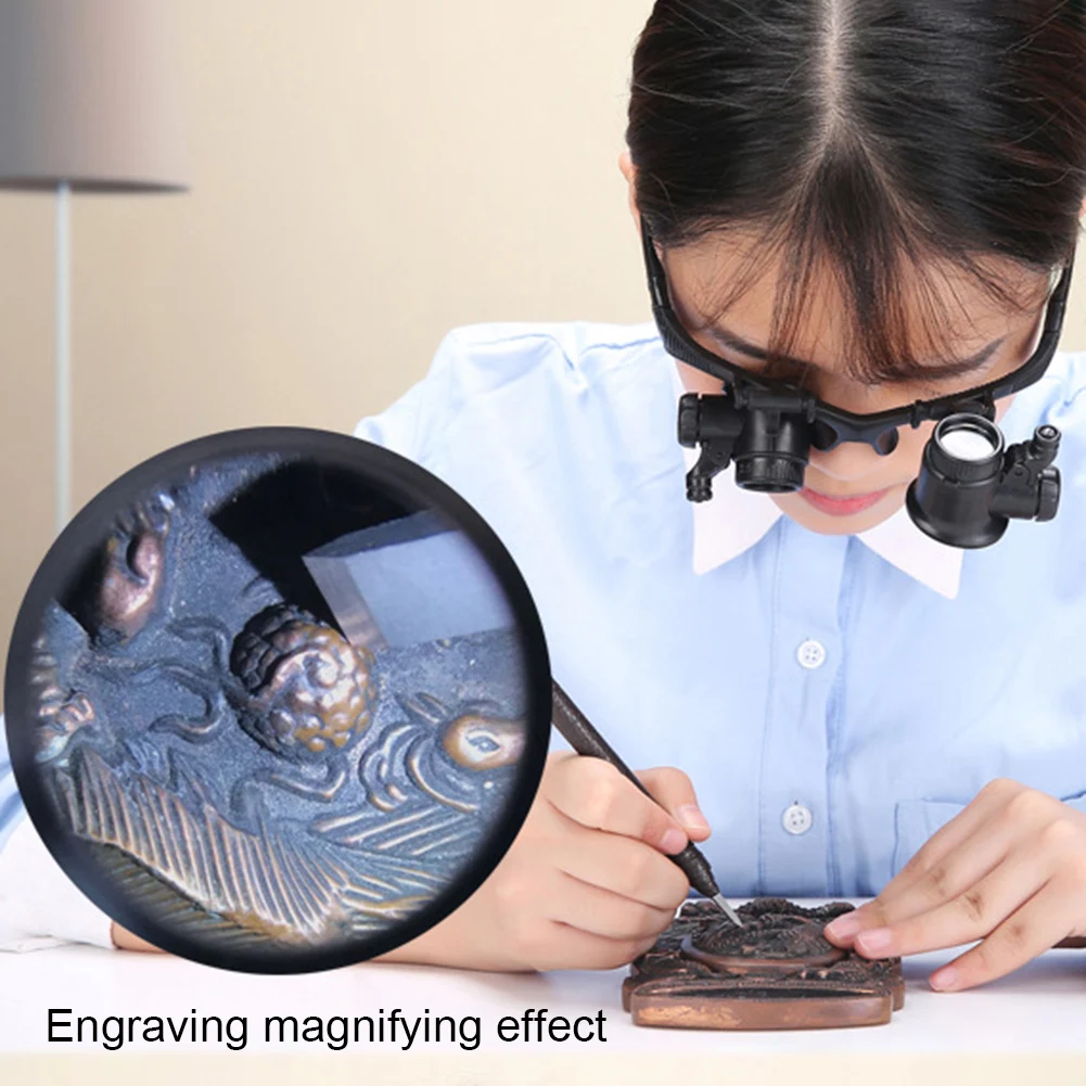 LED Light Magnifier Glasses 2.5X/4X/6X/8X/10X/15X/20X/25X Lens Loupe Magnifying Eyewear for Reading Watch Repairing
LED Light Magnifier Glasses 2.5X/4X/6X/8X/10X/15X/20X/25X Lens Loupe Magnifying Eyewear for Reading Watch Repairing