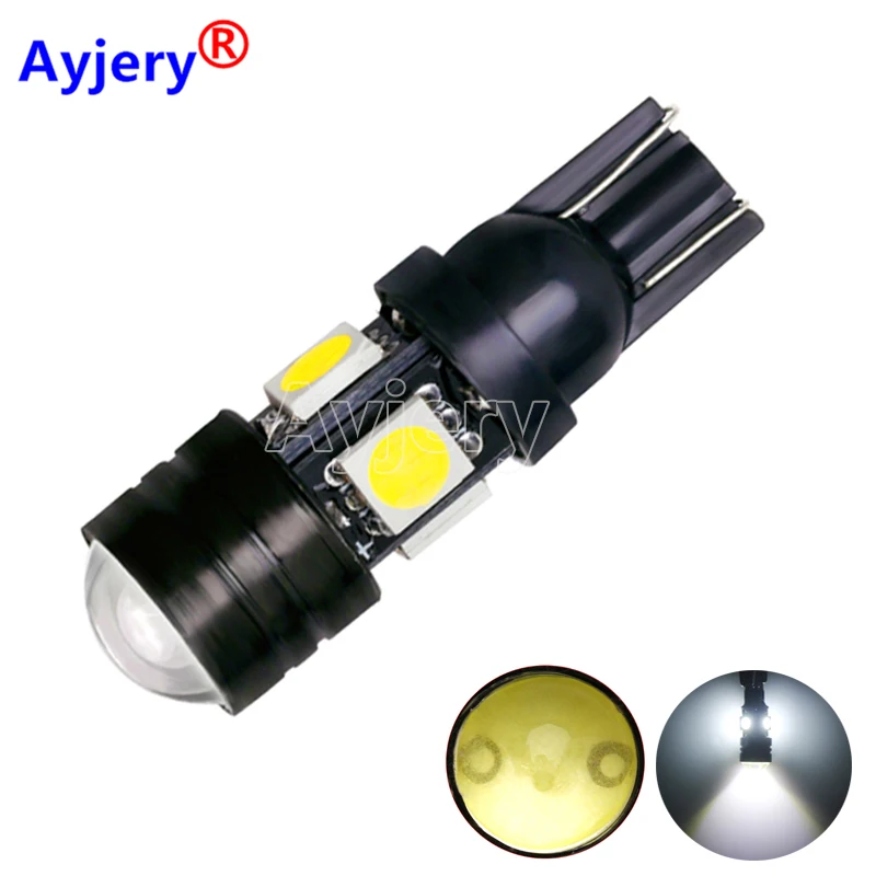 

AYJERY 200X T10 led 5050 4 smd+ 1.5w leds Car Lights W5W 194 168 501 White Wedge Interior Light Door Instrument Side Bulb