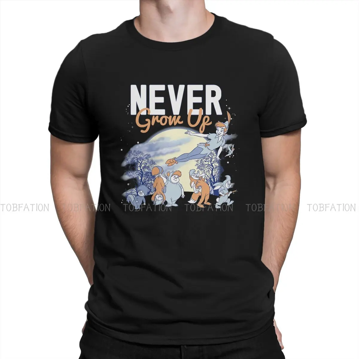 

Lost Boys Never Grow Up Night Portrait Classic TShirt For Male Disney Peter Pan Film Clothing Style T Shirt Soft Printed Loose