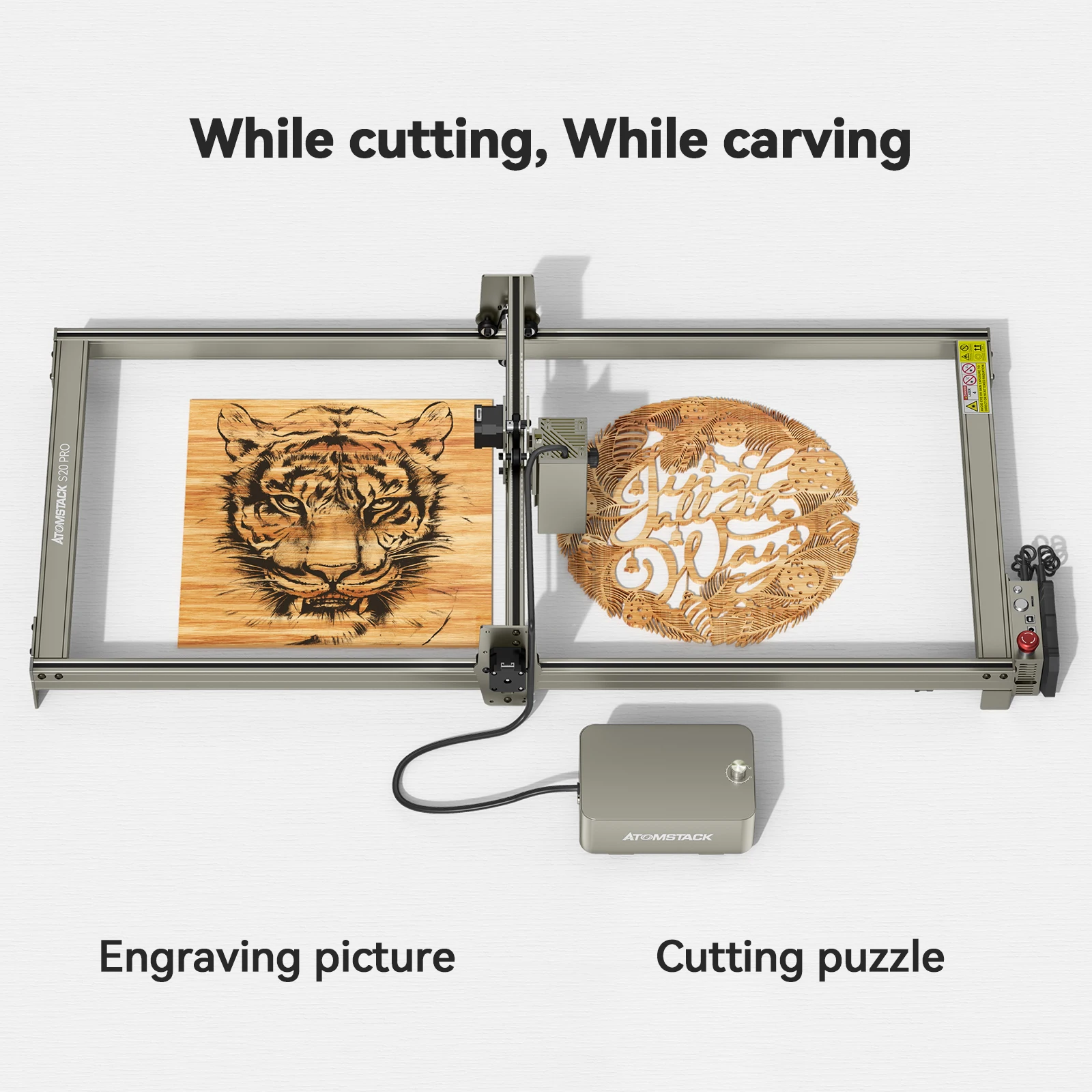 

ATOMSTACK S20 Pro Laser Engraving Machine Engraving Area Y-axis Extension Kit Expand to 850*400mm for A20 PRO/S20 PRO/ X20 PRO