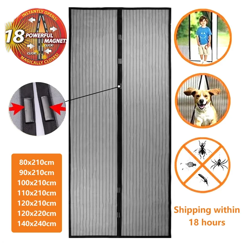 Mosquito Nets Curtains for Doors Summer Anti Fly Bug Insect Magnetic Automatic Closing Screen Mesh Door Easy Installation 
Mosquito Nets Curtains for Doors Summer Anti Fly Bug Insect Magnetic Automatic Closing Screen Mesh Door Easy Installation