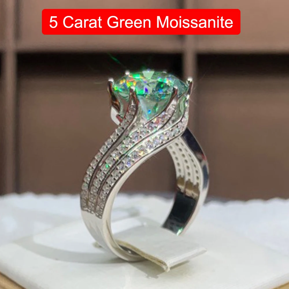 Serenity Day 5Ct Green Moissanite Ring Pass Tester Drill Pen Diamond S925 Sterling Silver Fine Jewelry For Luxury Wedding Gift
Serenity Day 5Ct Green Moissanite Ring Pass Tester Drill Pen Diamond S925 Sterling Silver Fine Jewelry For Luxury Wedding Gift