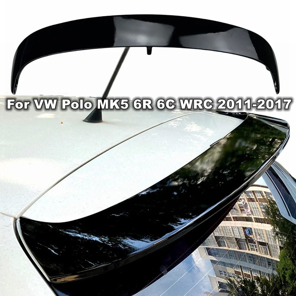 

Rear Trunk Spoiler Wing For VW Polo MK5 6R 6C WRC 2011-2017 ABS Glossy Black Tail Roof Spoiler Wing Auto Replacement Parts