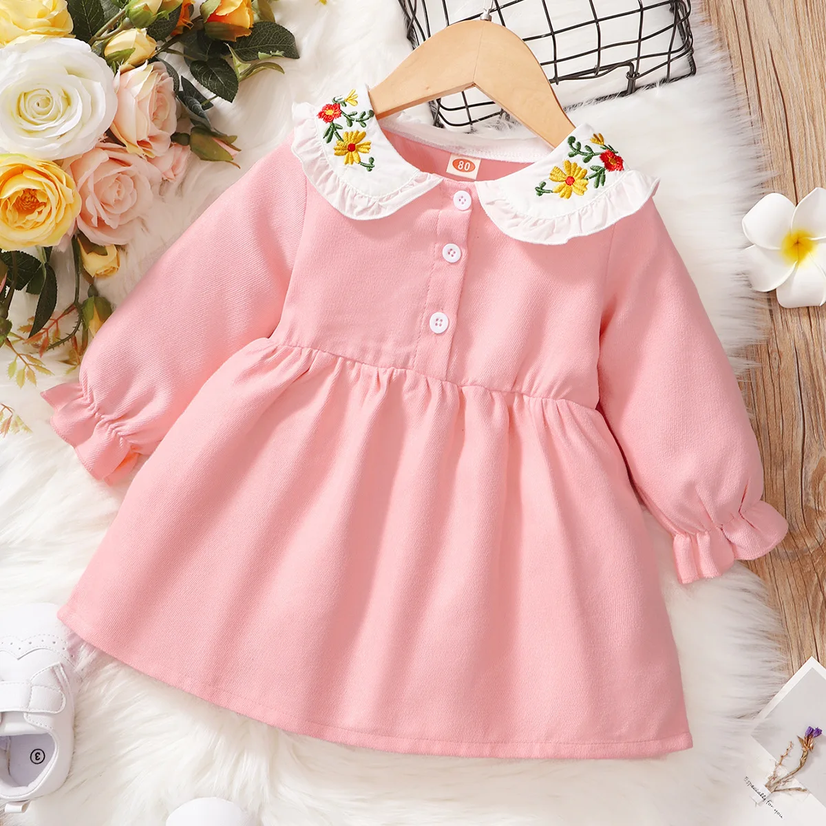 Newborn Baby Spring Autumn Fashion Dress Girls Clothing Embroidery Round Neck Solid Color Long Sleeve Dress Children Clothes
Newborn Baby Spring Autumn Fashion Dress Girls Clothing Embroidery Round Neck Solid Color Long Sleeve Dress Children Clothes