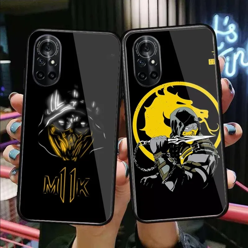 

Чехол для телефона Kombat Scorpion для Huawei P50 P40 P30 P20 Pro Mate 40 30 20 Pro Nova 9 8 7 PC, стеклянный чехол для телефона