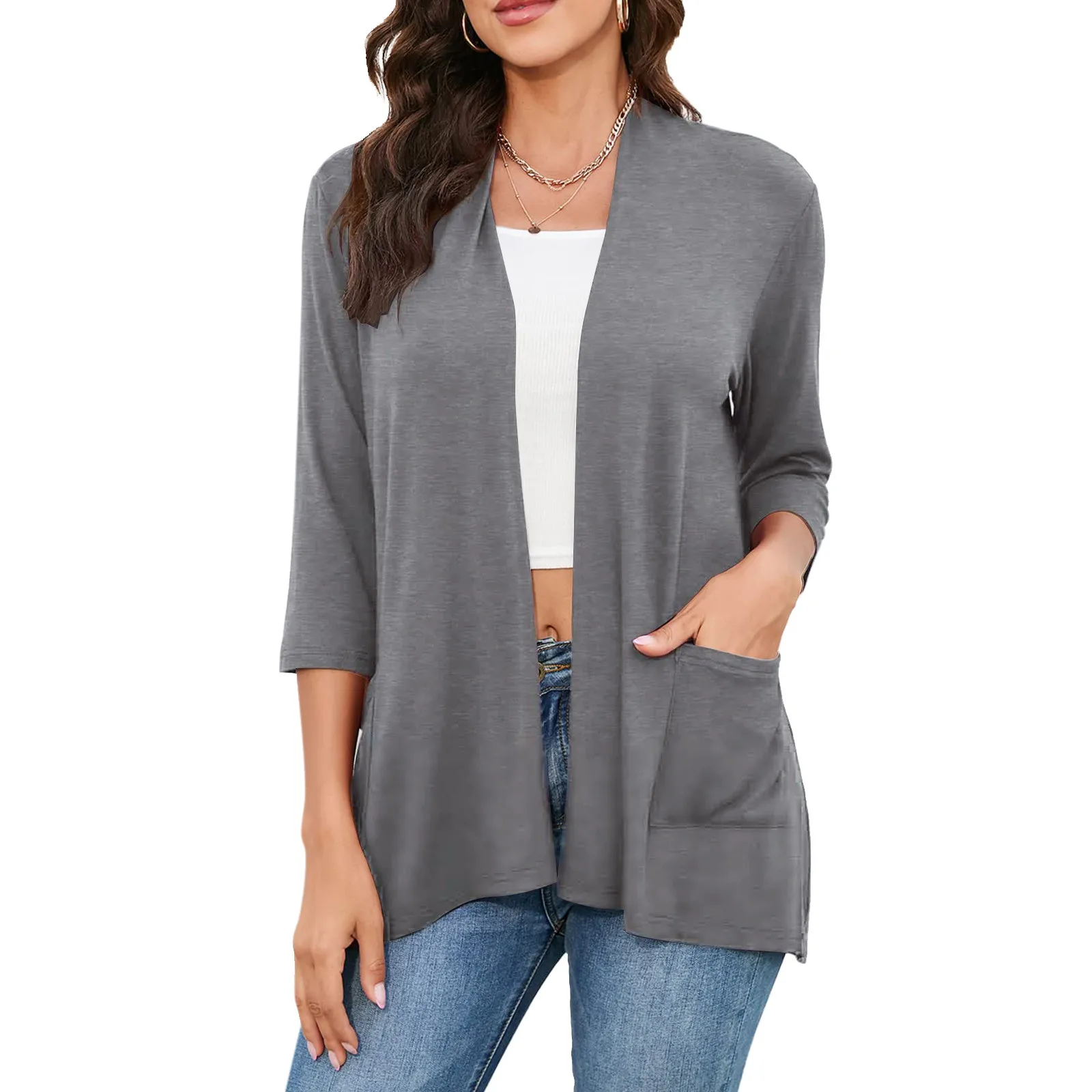 Womens Circle Cardigan Womens Casual Lightweight Open Placket Soft Draped Ruffled 3 4 Sleeves Leopard Print Cardigan
Womens Circle Cardigan Womens Casual Lightweight Open Placket Soft Draped Ruffled 3 4 Sleeves Leopard Print Cardigan