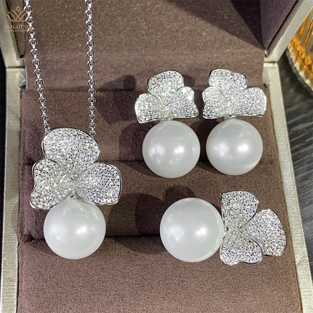 WUIHA 925 Sterling Silver Pearl 14MM Sapphire Courndum Ring/Earrings/Pendant/Necklace Anniversary Gift Jewelry Set Drop Shipping
WUIHA 925 Sterling Silver Pearl 14MM Sapphire Courndum Ring/Earrings/Pendant/Necklace Anniversary Gift Jewelry Set Drop Shipping