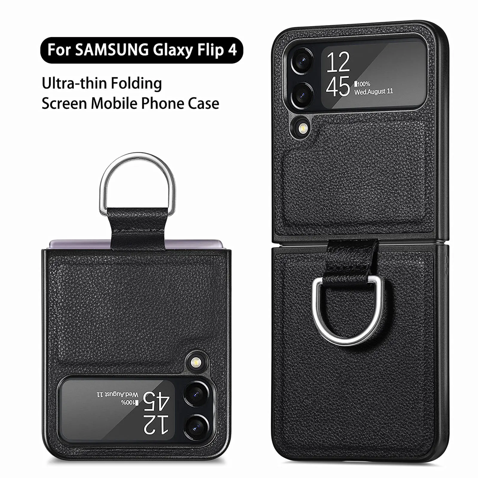 Lychee Pattern Leather Case for Samsung Galaxy Z Flip 4 3 Ultra-Thin with Ring Design Anti-Drop Cover for Galaxy Z Flip 1 2
Lychee Pattern Leather Case for Samsung Galaxy Z Flip 4 3 Ultra-Thin with Ring Design Anti-Drop Cover for Galaxy Z Flip 1 2