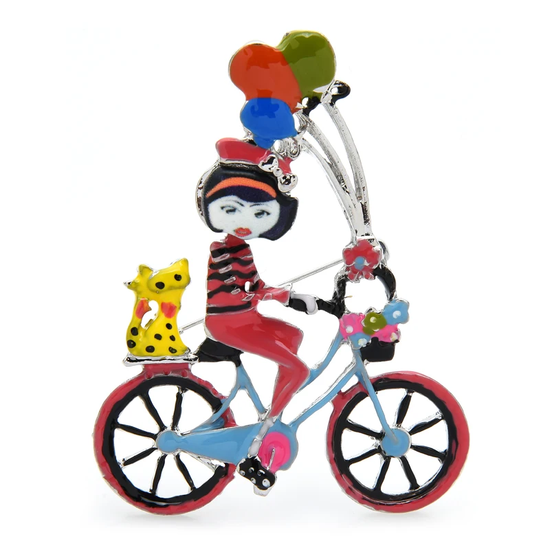 Wuli&baby Take Cat By Bike Girl Brooches For Women Unisex 4-color Ride Balloon Bibycicle Lady Causal Party Brooch Pin Gifts
Wuli&baby Take Cat By Bike Girl Brooches For Women Unisex 4-color Ride Balloon Bibycicle Lady Causal Party Brooch Pin Gifts