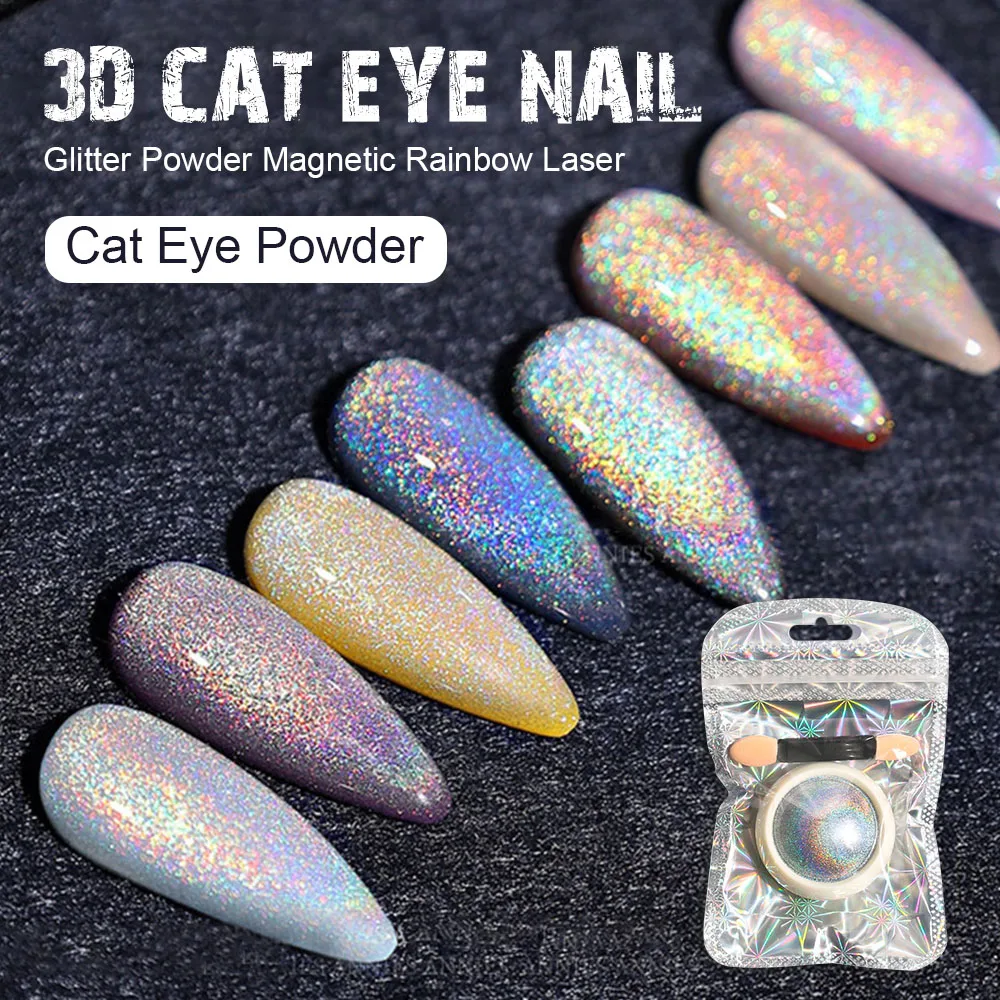 3D Rainbow Cat Eye Nail Glitter Powder Magnetic Rainbow Laser Cat Eye Powder Lasting Shine Nail Decoration Manicure for Nail Art
3D Rainbow Cat Eye Nail Glitter Powder Magnetic Rainbow Laser Cat Eye Powder Lasting Shine Nail Decoration Manicure for Nail Art