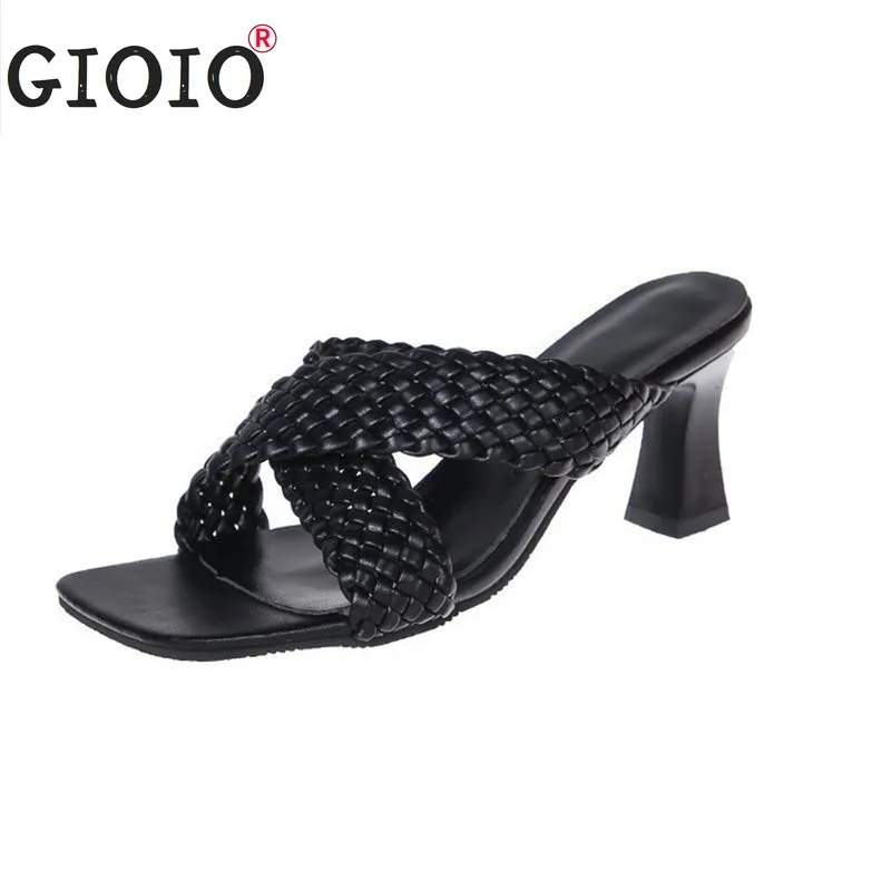 Women Slippers Fashion High-heeled 2022 Summer Weave Slippers Heels Women Slippers Banquet Shoes Woman Heels Zapatos De Mujer
Women Slippers Fashion High-heeled 2022 Summer Weave Slippers Heels Women Slippers Banquet Shoes Woman Heels Zapatos De Mujer