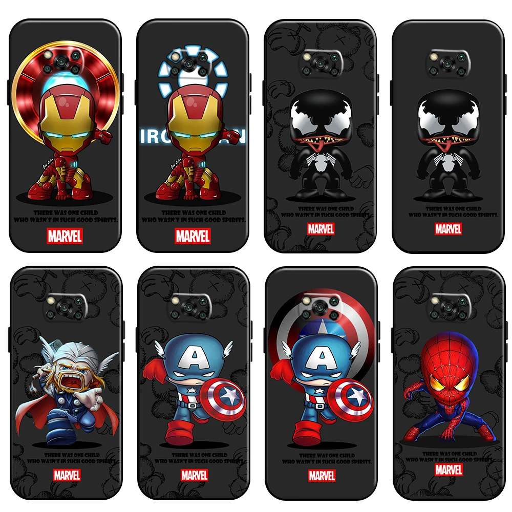 Marvel Cartoon Spiderman For Xiaomi Poco X3 Pro NFC POCO X3 GT Phone Case Black Coque Funda Back Soft Carcasa
Marvel Cartoon Spiderman For Xiaomi Poco X3 Pro NFC POCO X3 GT Phone Case Black Coque Funda Back Soft Carcasa