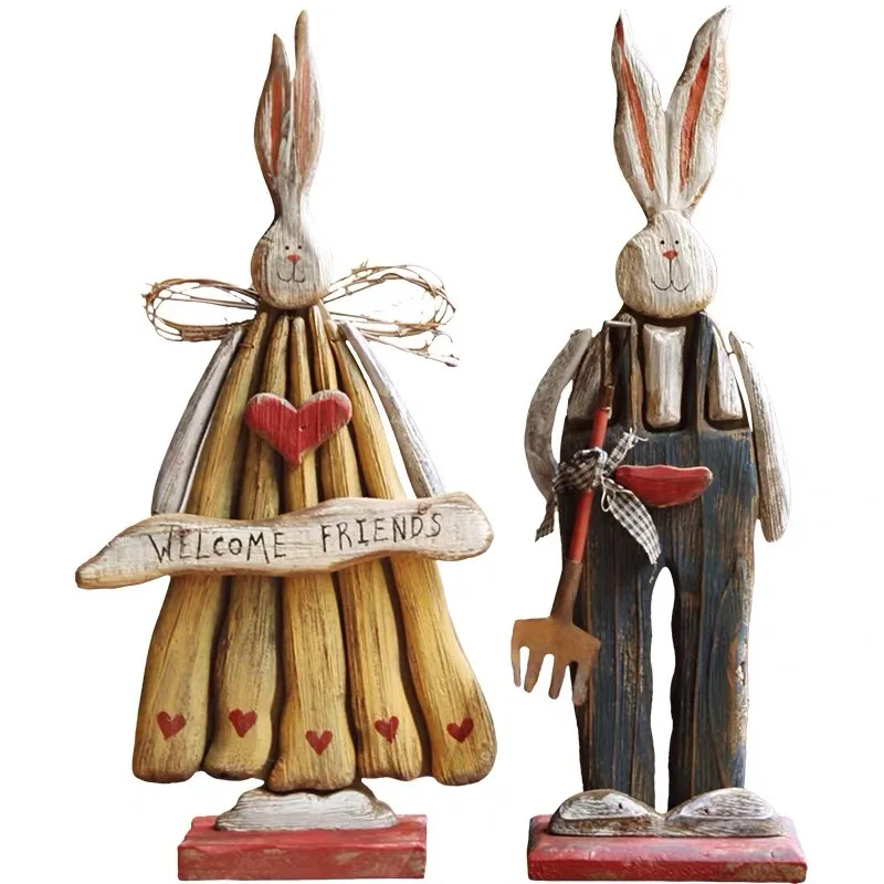 Vintage Easter Rabbit Wooden Crafts Pastoral Bunny Animal Figurine Garden Ornament American Retro Rabbit for Home Garden Decor
Vintage Easter Rabbit Wooden Crafts Pastoral Bunny Animal Figurine Garden Ornament American Retro Rabbit for Home Garden Decor