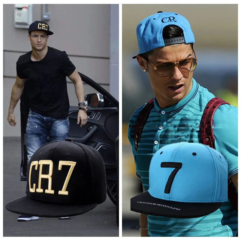 

2 Colors 2023 Cristiano Ronaldo CR7 Black Blue Baseball Caps hip hop Sports Snapback Fooall hat chapeu de sol bone Men women