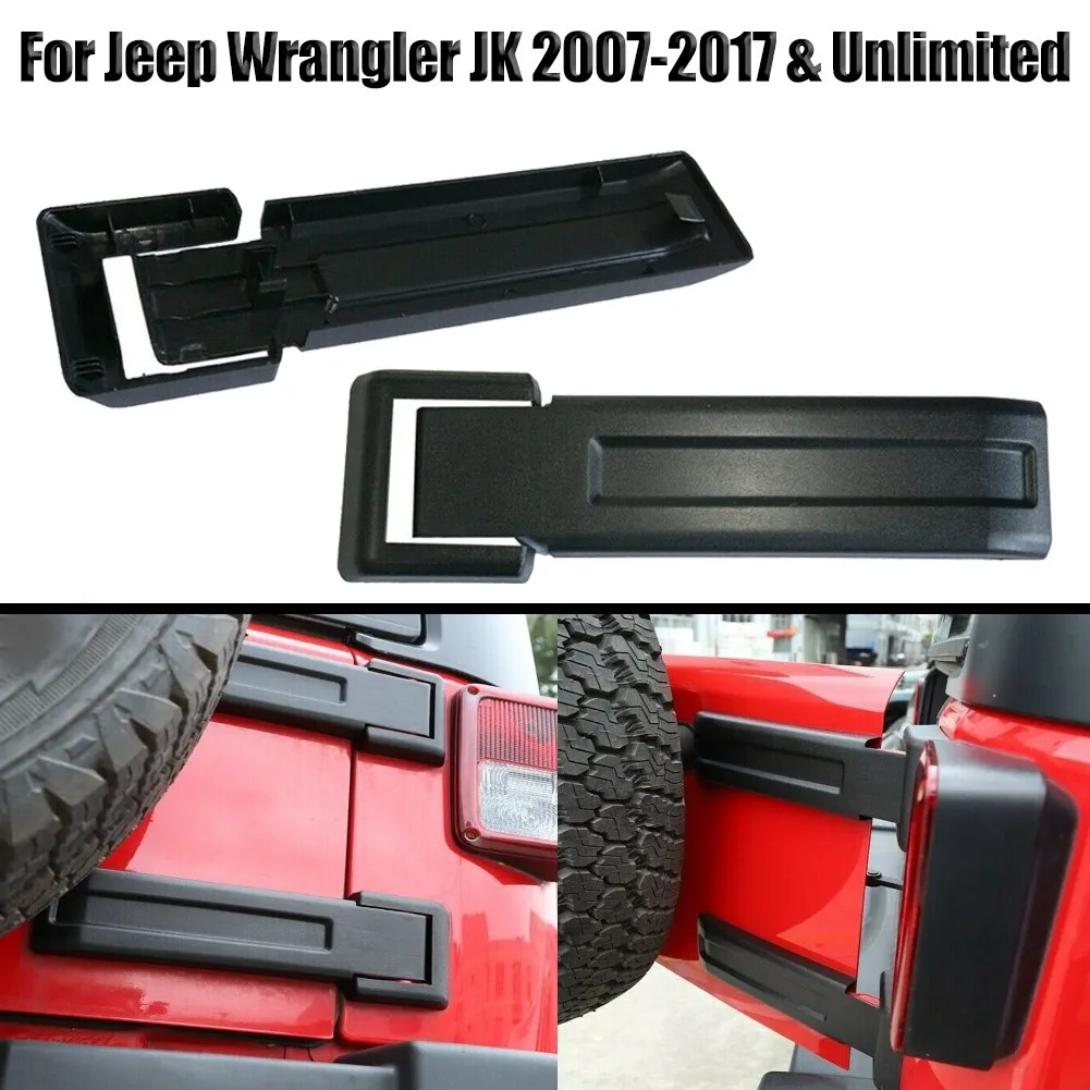 

1 Set Black Lower+Upper Tail Gate Hinge Cover Fit For Jeep Wrangler JK JKU Sport Rubicon Sahara X (NOT FOR 2018 JL) 2007-2018