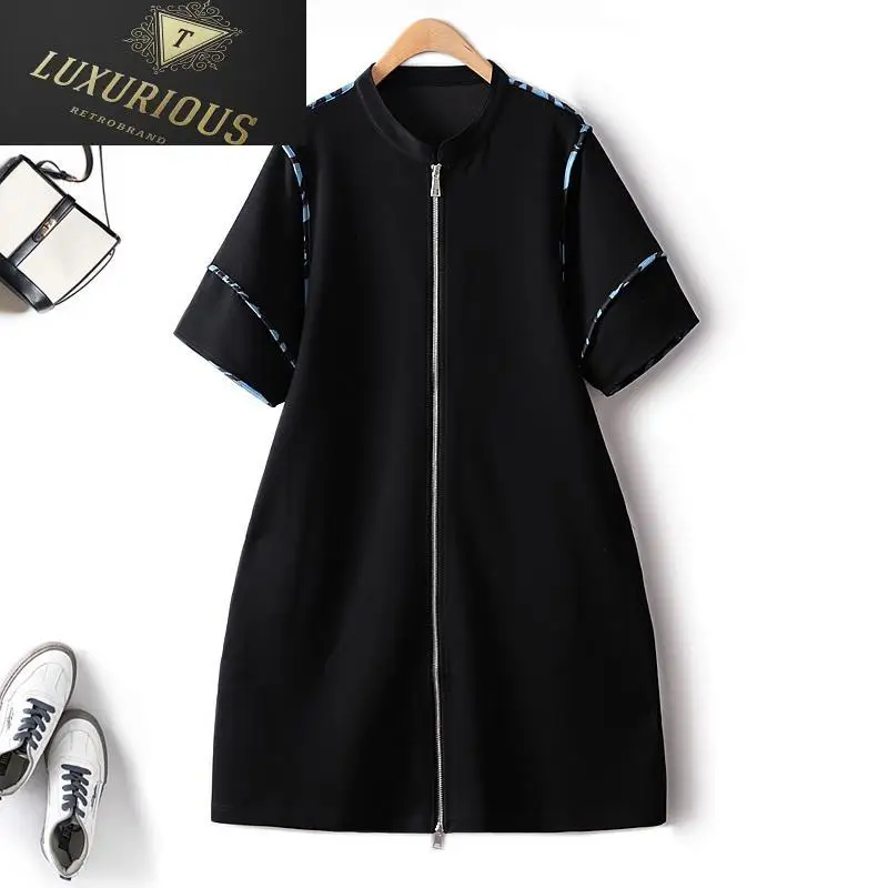 Casual Black Dress 2023 Spring Summer European Station Fashion Zipper Cardigan Flower Bud Sleeve Mid Length Dresses Women 4XL
Casual Black Dress 2023 Spring Summer European Station Fashion Zipper Cardigan Flower Bud Sleeve Mid Length Dresses Women 4XL