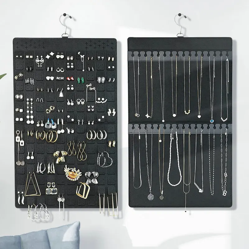 Necklace Organizer Hanging Jewelry Organizer Felt Decorative Wall Mounted Earrings Bracelet Storage Display Holder with 300 Hole
Necklace Organizer Hanging Jewelry Organizer Felt Decorative Wall Mounted Earrings Bracelet Storage Display Holder with 300 Hole