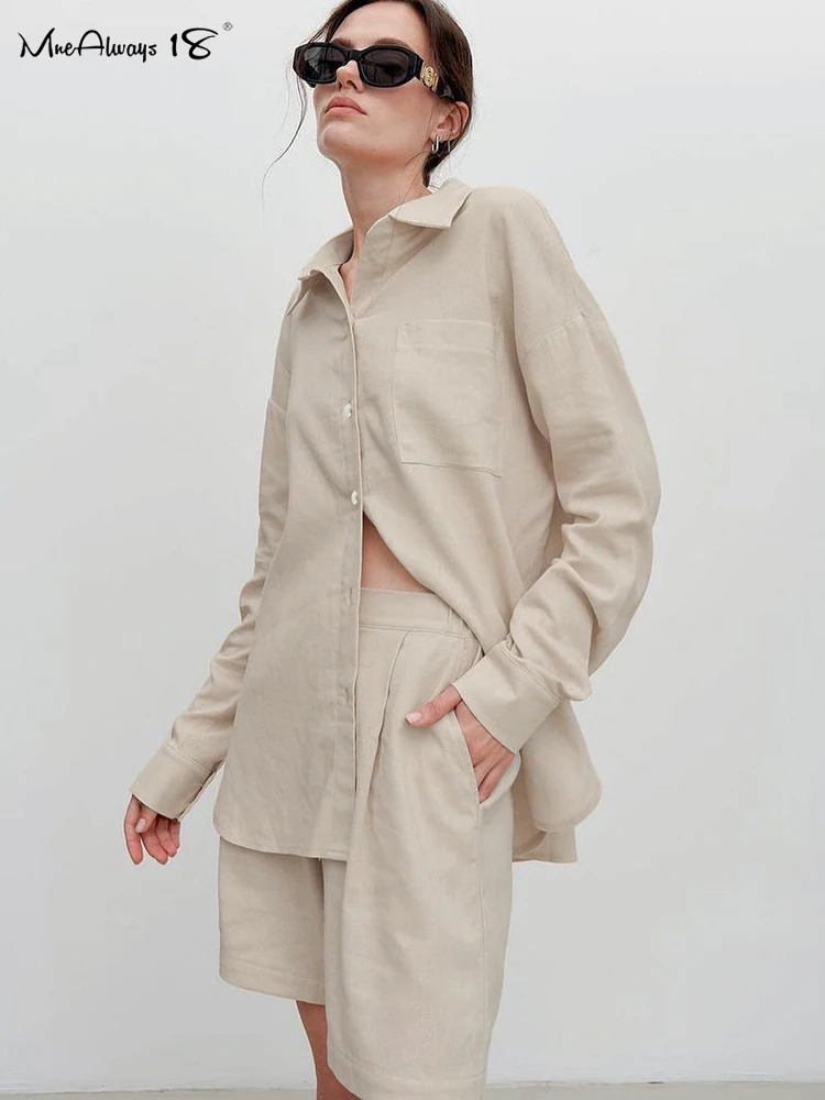 Mnealways18 Autumn Cotton Linen Women Shorts Suits Two Pieces Wide Shorts Sets Oversize Shirts Casual Office Outfits 2023 Ladies
Mnealways18 Autumn Cotton Linen Women Shorts Suits Two Pieces Wide Shorts Sets Oversize Shirts Casual Office Outfits 2023 Ladies
