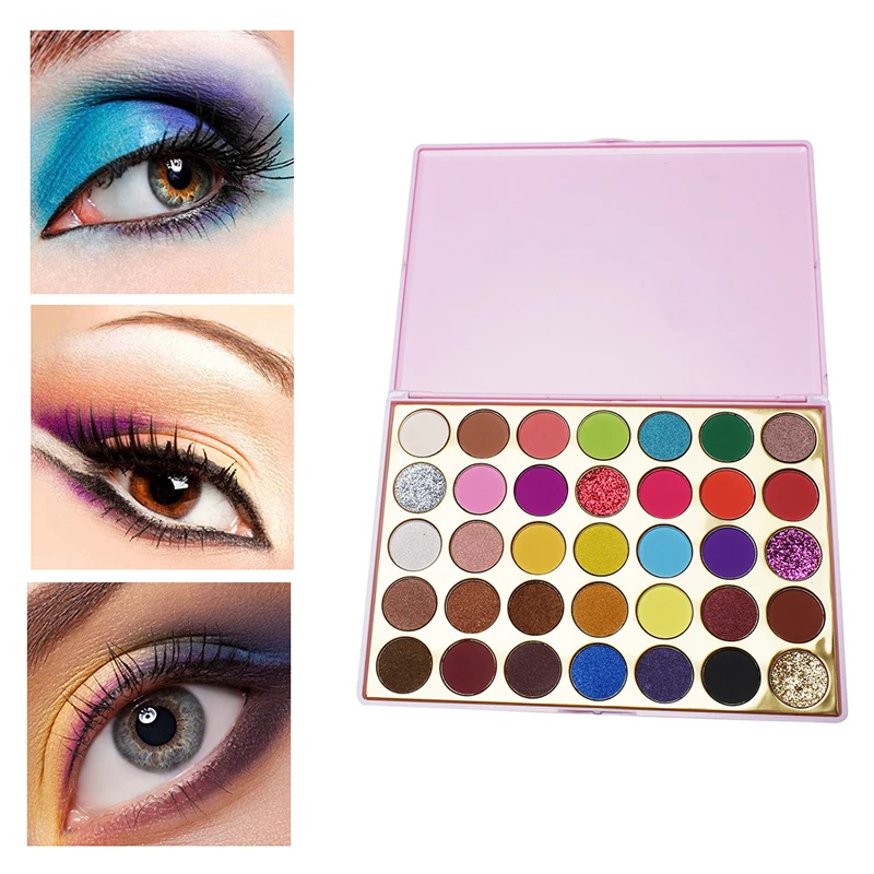 35 Color No Logo Pink Plastic Box Eyeshadow Palette Pearl Matte Mixable Pigments Water Proof Easy To Colour Eye Makeup Wholesale
35 Color No Logo Pink Plastic Box Eyeshadow Palette Pearl Matte Mixable Pigments Water Proof Easy To Colour Eye Makeup Wholesale