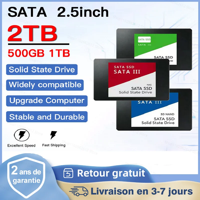 Hot Sale Portable SSD Hard Disk 1TB/2TB 2.5 Inch SATA SSD For Laptop/Computer Internal Solid State Drive High-Speed Hard Disk
Hot Sale Portable SSD Hard Disk 1TB/2TB 2.5 Inch SATA SSD For Laptop/Computer Internal Solid State Drive High-Speed Hard Disk